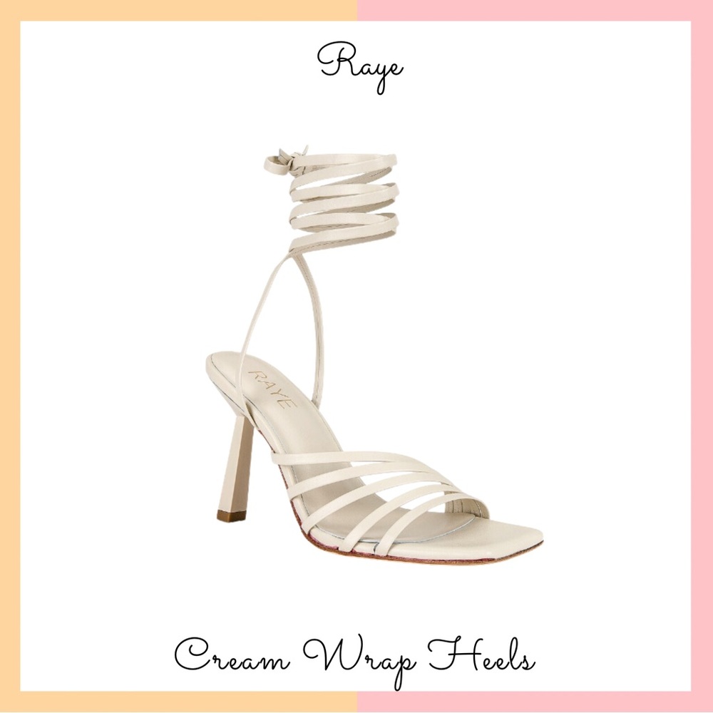 Raye x Revolve Cream Wrap Sandals